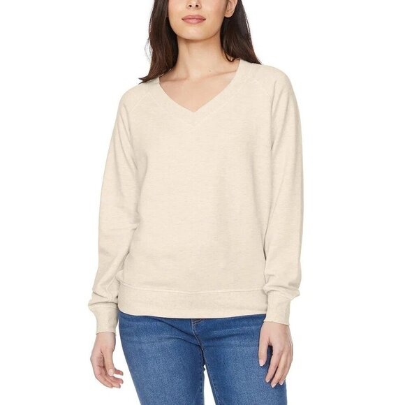 Buffalo David Bitton Sweaters - Buffalo David Bitton Women's L Beige V-Neck Long Sleeve Pullover Top L1213